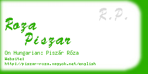 roza piszar business card